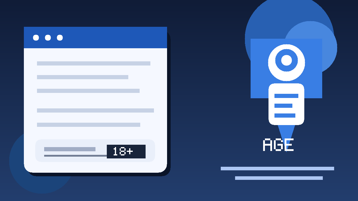 Illustration of a job application age field protected by a privacy shield.