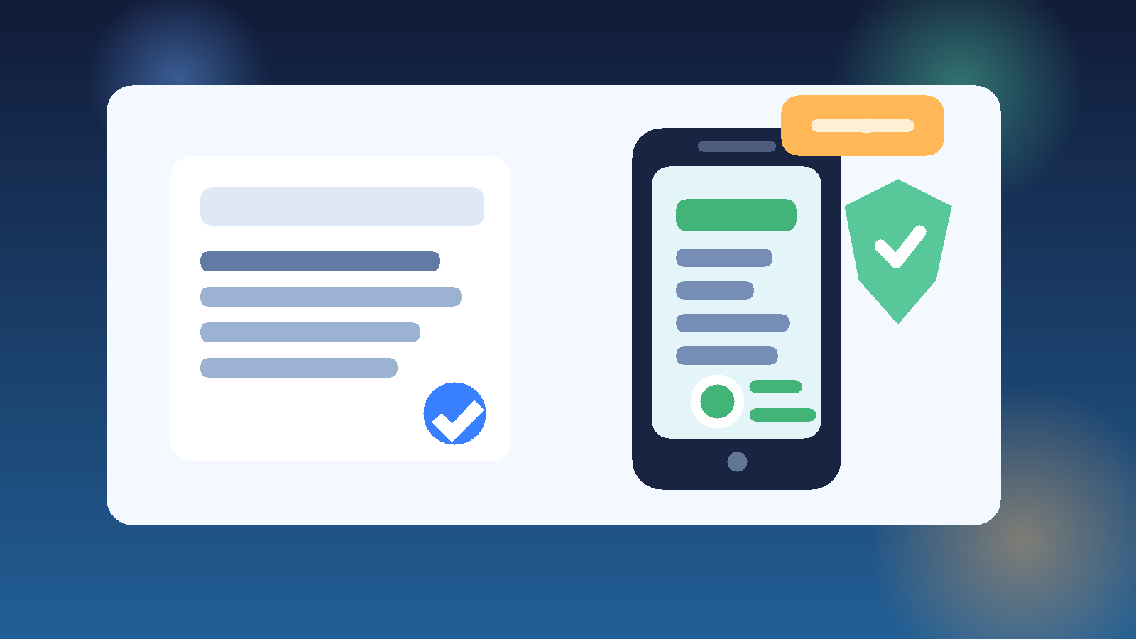 Original illustration of a job application card, a privacy-focused phone line, and message bubbles representing recruiter calls and texts.