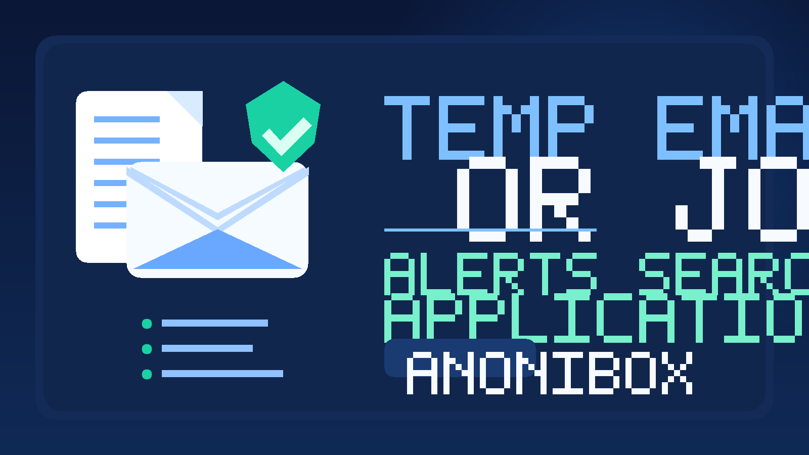 Temp email for Job Bank job alerts, saved searches, and applications