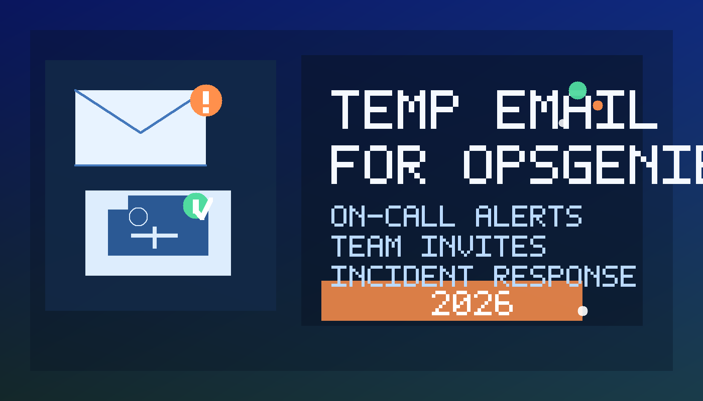 Temp email for Opsgenie with alert and inbox privacy illustration