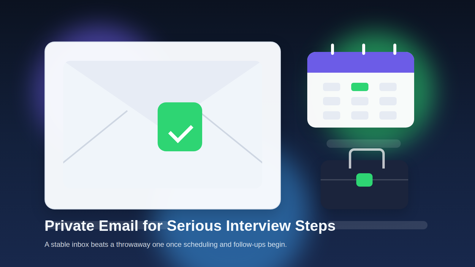 Private email inbox and interview scheduling illustration