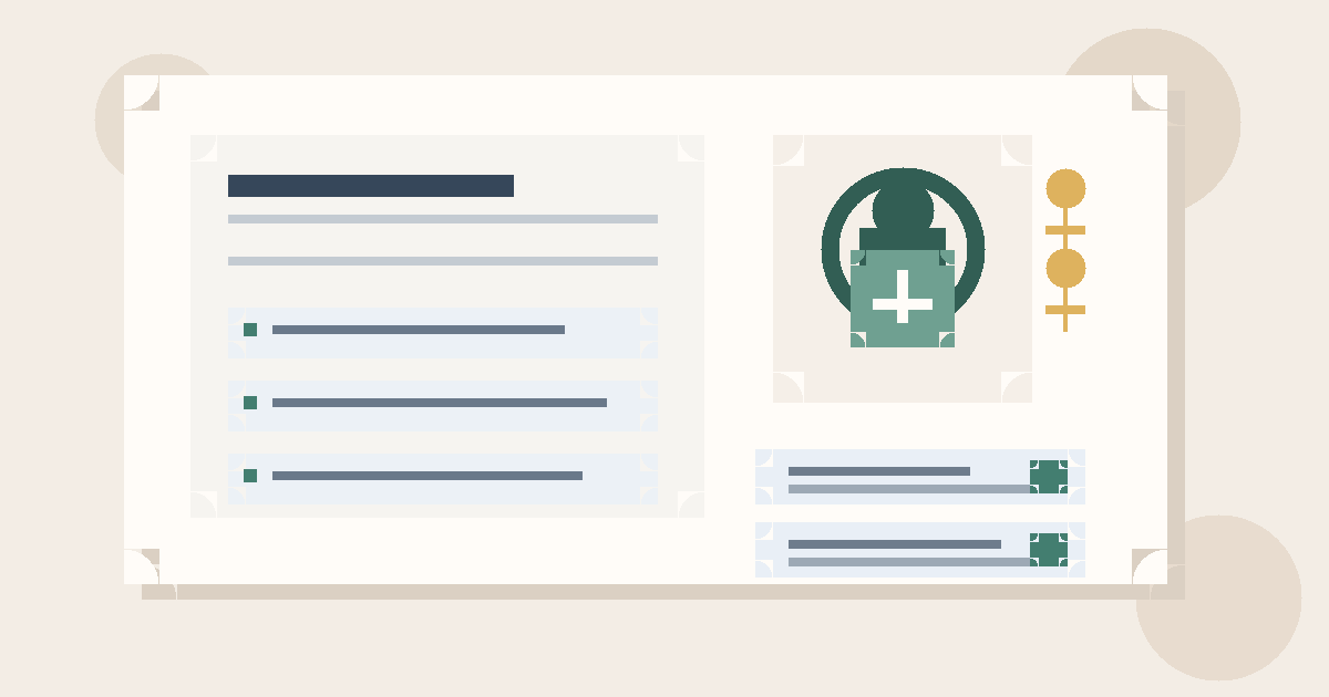 Illustration of a secrets management dashboard with a vault icon, protected keys, and a trial checklist.