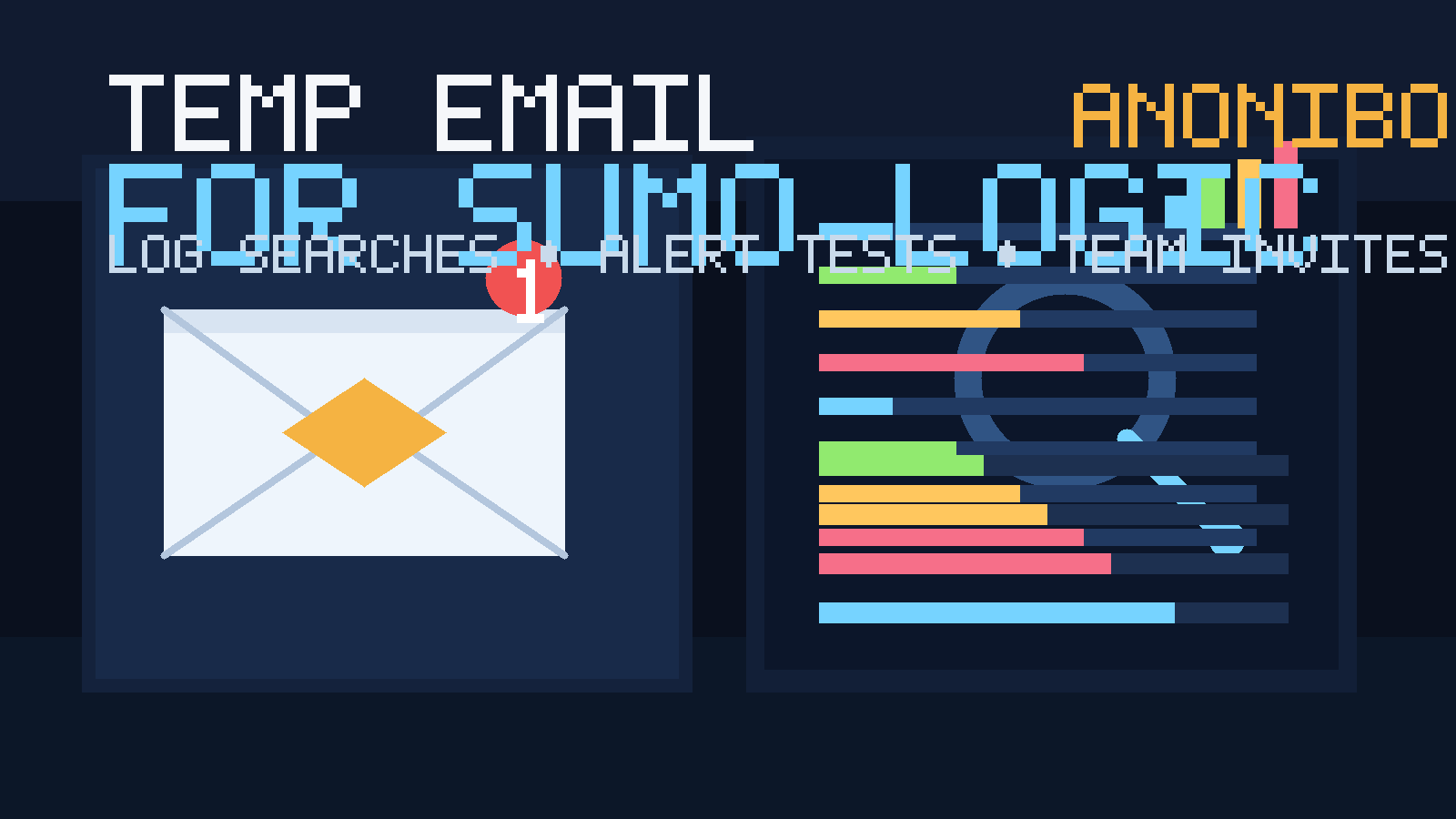 Illustration of a temporary inbox for Sumo Logic trials, log searches, and alert testing