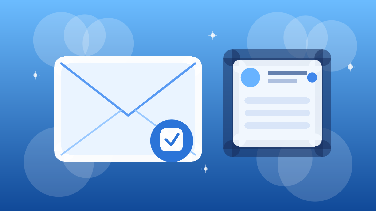 Blue sky email privacy illustration for a Bluesky sign-up article