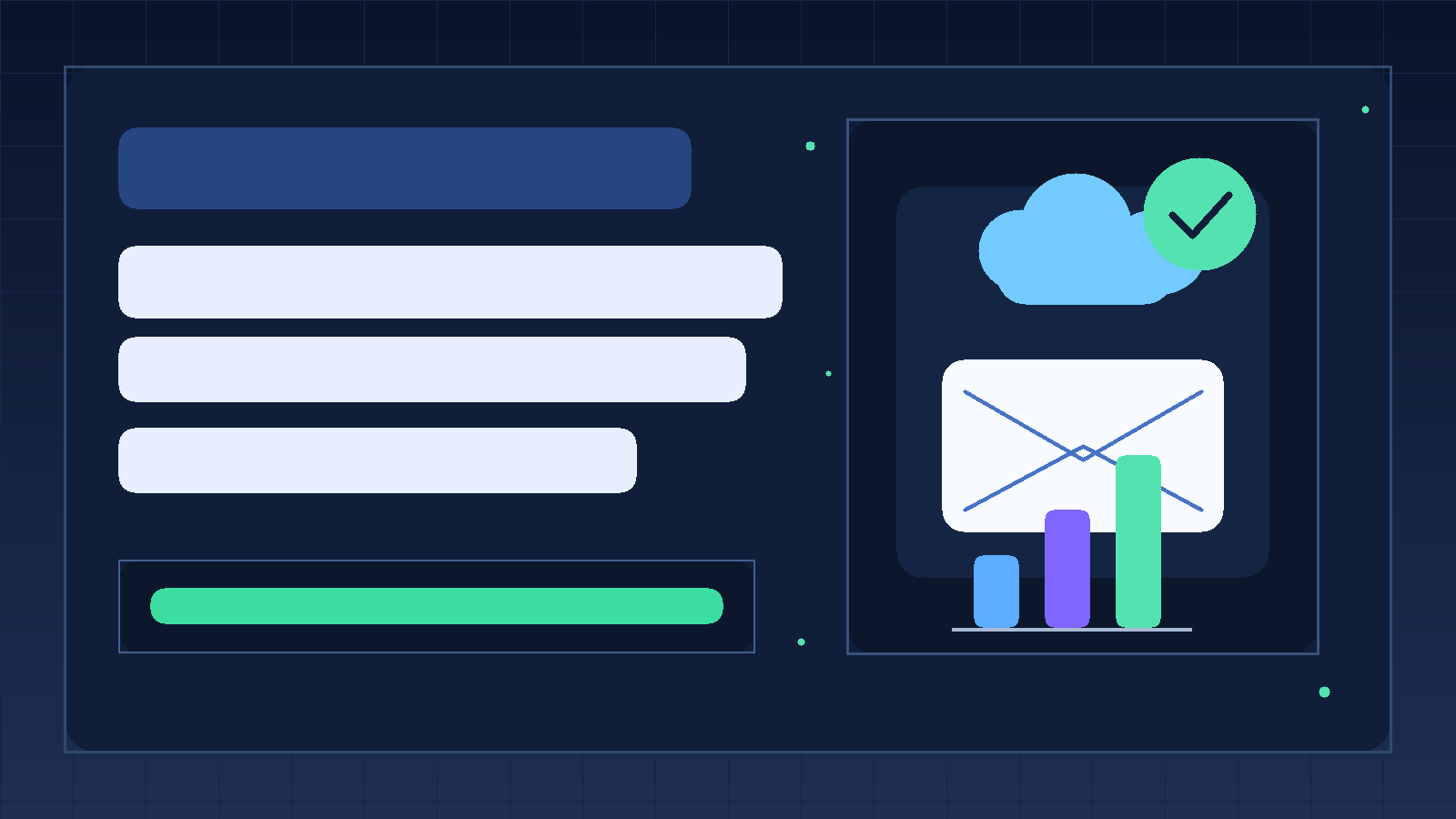 In-house illustration showing a cloud, envelope, shield, and bar chart for a CloudHealth temp email article