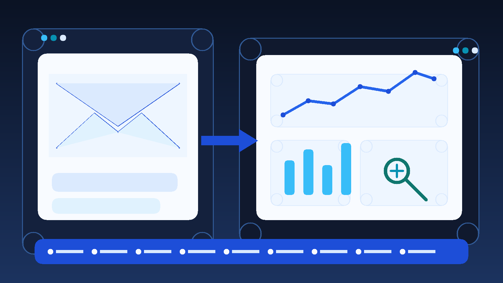 Illustration of a temporary email inbox used for Similarweb trial signup and traffic research dashboard.