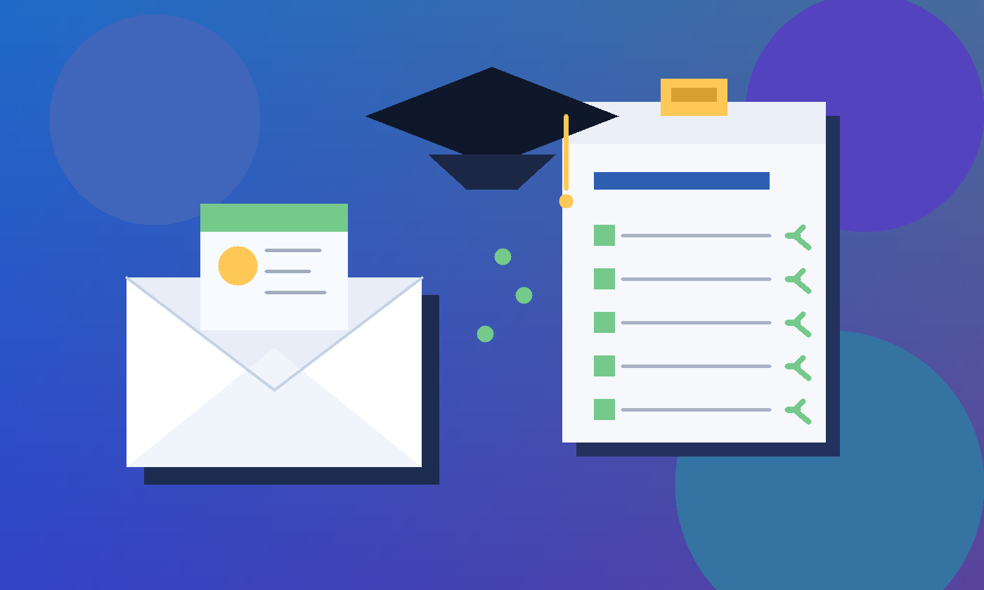 Illustration of a temporary email inbox being used for internship applications
