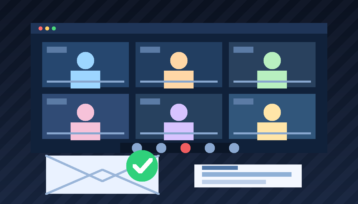 Illustration of a temporary inbox workflow for video conferencing software free trials