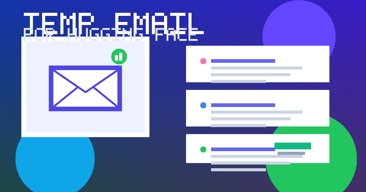 Illustration of a temporary email inbox for Hugging Face testing