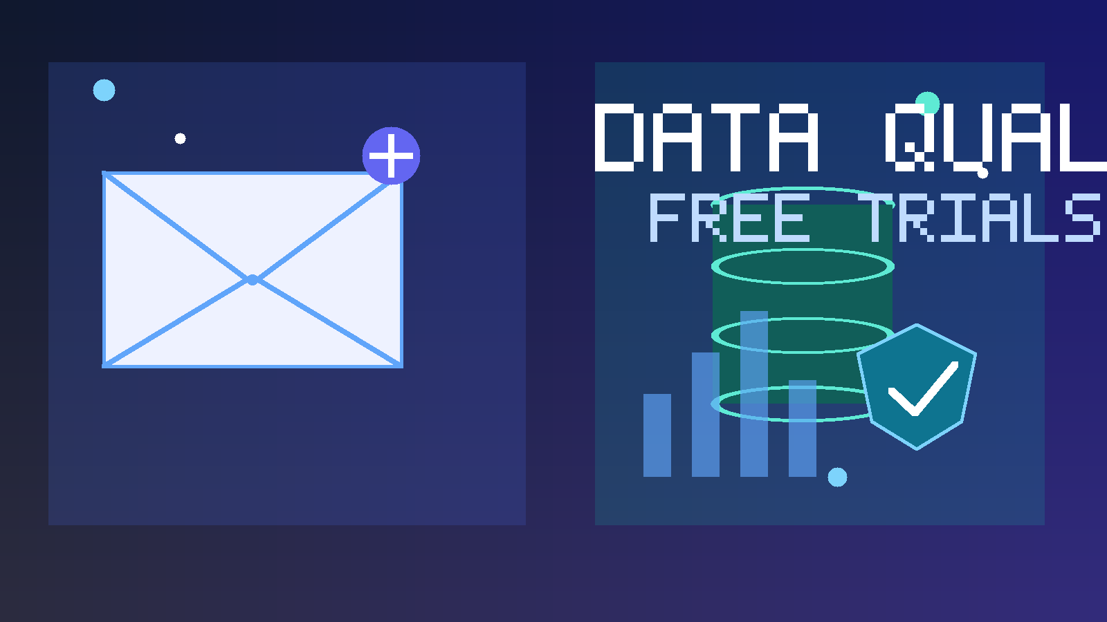 Illustration of a temporary email inbox for data quality software free trials