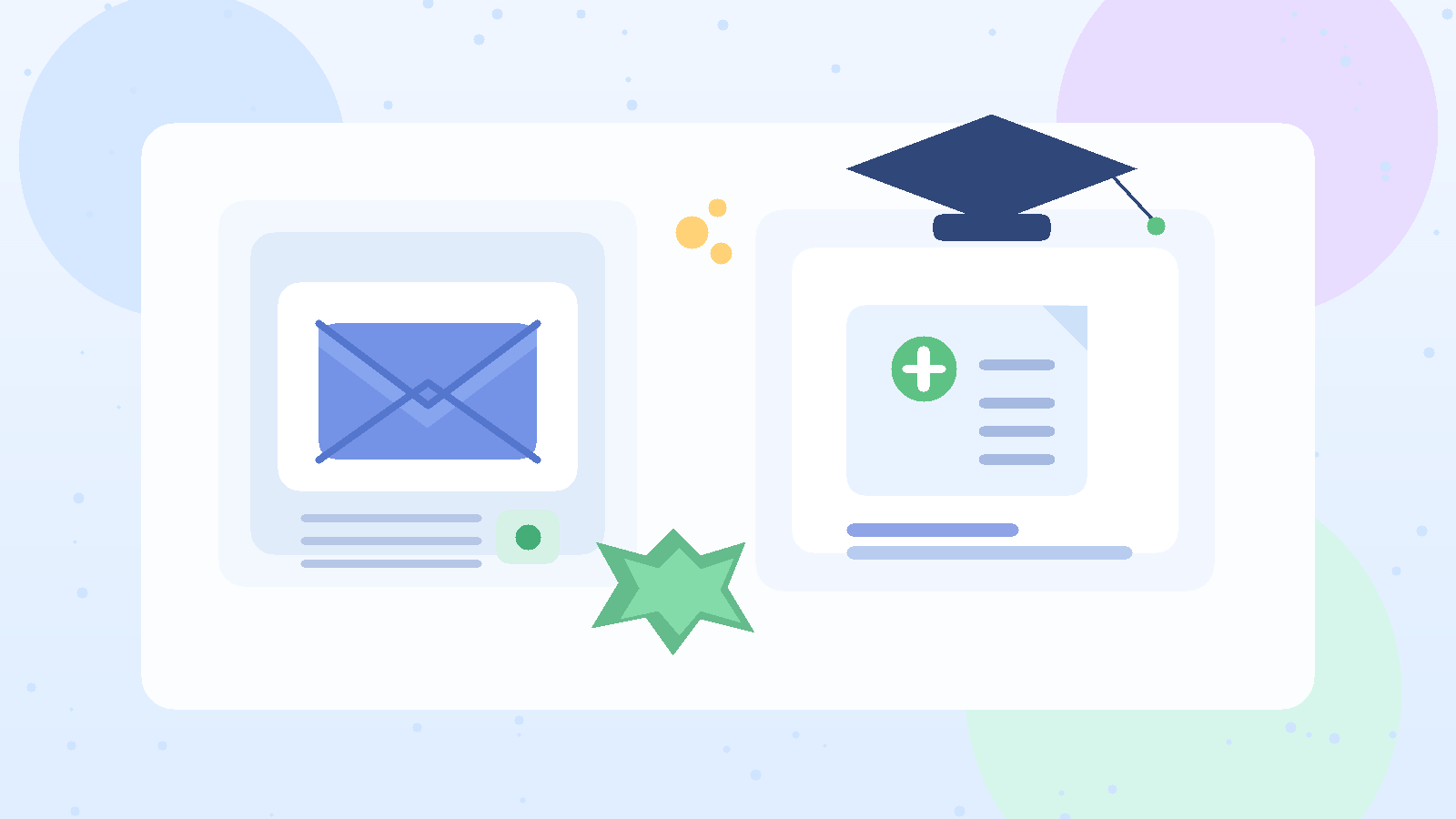 Illustration of student loan refinance quote shopping with a disposable email inbox.