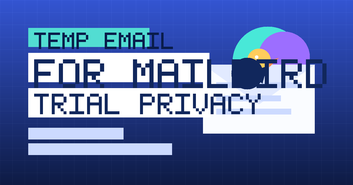 Illustration of a temporary inbox and privacy-first Mailbird trial setup